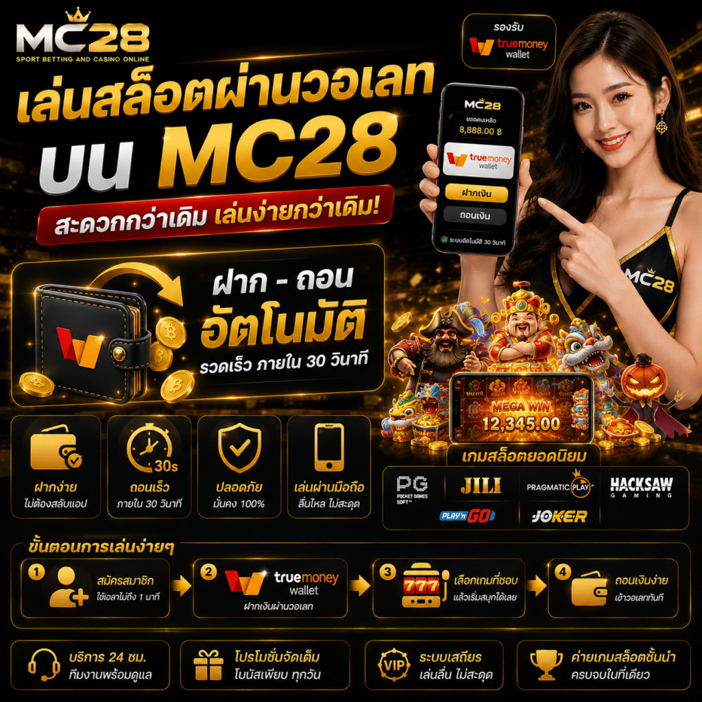 เล่นสล็อตผ่านวอเลทบน MC28 สะดวกกว่ายังไง